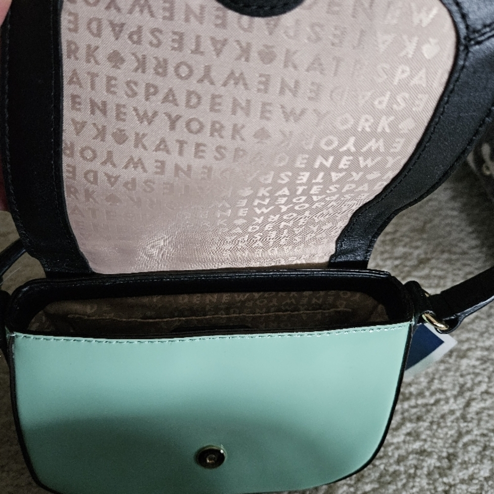 Kate Spade Mint Green and Black Crossbody Bag